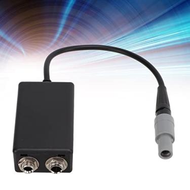 Imagem de Adaptador de fone de ouvido de aviação, adaptador de fone de ouvido duplo para GA fêmea para adaptador macho LEMO de 6 pinos