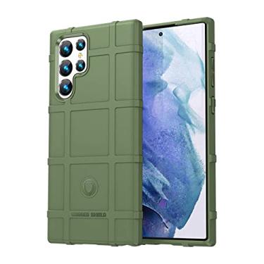 Imagem de Capa ultra fina à prova de choque capa de silicone robusta cobertura de corpo inteiro para Samsung Galaxy S23 Ultra, capa protetora com forro fosco capa traseira do telefone (cor: verde exército)