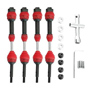 Imagem de Metal Front & Rear Driveshafts Kits Replacement Modified for TRAXXAS Hoss/Rustler/Slash/Stampede 4X4 2wd
