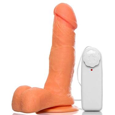 Imagem de Pênis Realístico Escroto, Ventosa e Vibrador - 16, 5cm - Cor: Bege - Tamanho: 16cm, Adão e Eva