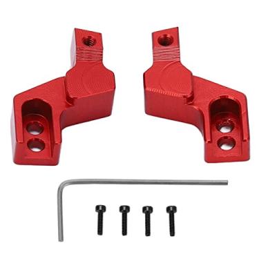 Imagem de HERCHR Suportes de para-choque dianteiro RC, 2 peças de liga de alumínio para fixação de para-choque dianteiro peças com chave de parafusos para carro Axial SCX24 1/24 RC (vermelho)
