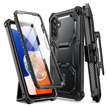 Imagem de Capa i-Blason Armorbox para Samsung Galaxy A14 5G, Capa de proteção de corpo inteiro resistente Kickstand com protetor de tela integrado (preto)