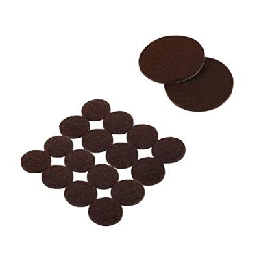 Imagem de Acoak 16 peças de almofadas de feltro redondas para móveis de 5 cm, autoadesivo, para proteger móveis e pisos, marrom