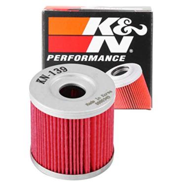 Imagem de K&N Filtro de óleo para motocicleta: Alto desempenho, Premium, projetado para ser usado com óleos sintéticos ou convencionais: Serve para Select Suzuki, Arctic Cat, Kawasaki vehicles, KN-139, preto