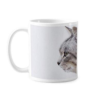Imagem de Caneca de tiro simples de gato de bocejar de cerâmica copo de porcelana de café
