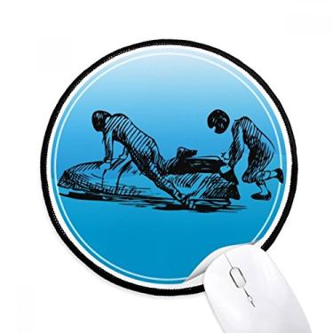 Imagem de Esqui, botas e esquis de inverno, desenho, mouse pad, mesa, escritório, tapete redondo para computador