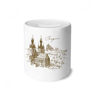 Imagem de DIYthinker Caixa quadrada de cerâmica da República Tcheca para guardar dinheiro, porta-moedas, presente