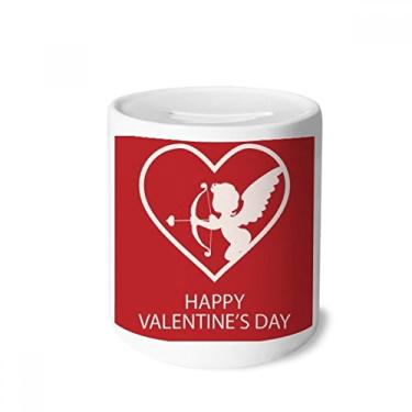 Imagem de DIYthinker Caixa de moedas de cerâmica para o Dia dos Namorados White Angel Arrow