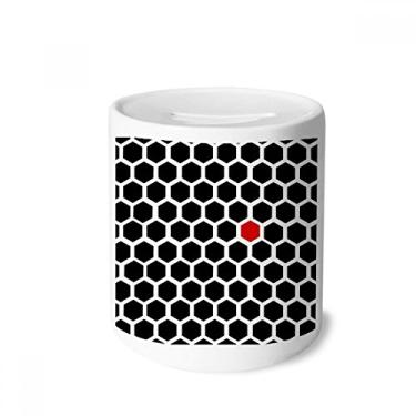 Imagem de DIYthinker Caixa de cerâmica com estampa de ilustração de grão hexagonal para dinheiro, porta-moedas