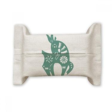 Imagem de Year of Sheep Animal Chinês Zodíaco Suporte de capa de papel de tecido de algodão saco de linho