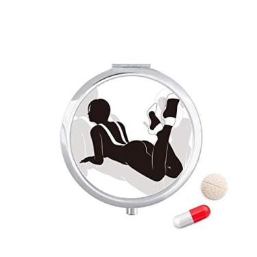 Imagem de Caixa de comprimidos de salto alto feminina Hot Beautiful com bolso e caixa de armazenamento de remédios