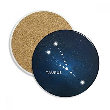 Imagem de Caneca Taurus Constellation Zodíaco Sinal Porta-copos Caneca de proteção de mesa Pedra absorvente