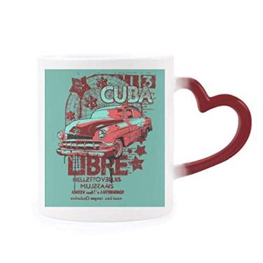 Imagem de Caneca Graffiti Street vermelha e verde com estampa de carro sensível ao calor Caneca vermelha que muda de cor