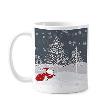 Imagem de Caneca de árvore de Natal, Papai Noel, flocos de neve, cerâmica, café, porcelana, louça