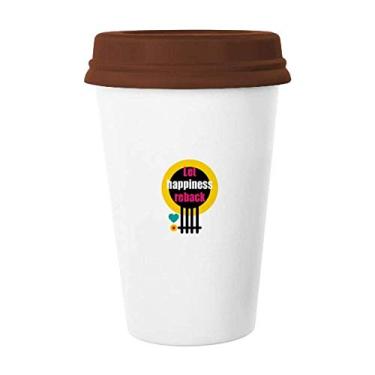 Imagem de Caneca de café de cerâmica com retorno de felicidade da Páscoa para presente Art Deco, caneca moderna para copo de café