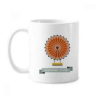 Imagem de Caneca clássica Singapore Flyer Landmark de cerâmica branca presente com alças 350 ml
