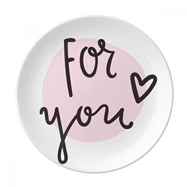 Imagem de For You Placa de escrita à mão decorativa de porcelana Salver Prato de jantar