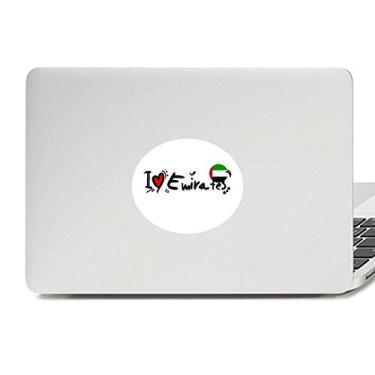 Imagem de I Love Emirates Bandeira da Palavra Love Heart Ilustration Vinil Emblema Gráfico Laptop Adesivo Notebook Decalque