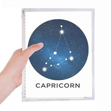 Imagem de Capricórnio Constelação Signo do Zodíaco Caderno Folhas Soltas Diário Recarregável Papelaria