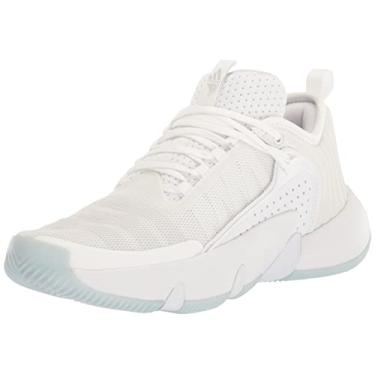 Imagem de adidas Tênis unissex adulto Trae Unlimited, Branco/cinza traço/azul amanhecer, 8 Women/7 Men