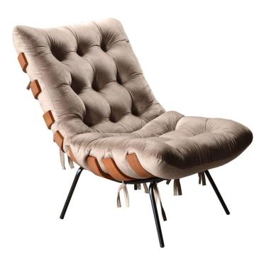 Imagem de Poltrona Decorativa Costela de Adão Botonê Sala Varanda Recepção