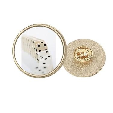 Imagem de Gambling Pai Gow Donoes Clipe de broche dourado de metal redondo, Medium, não aplicar