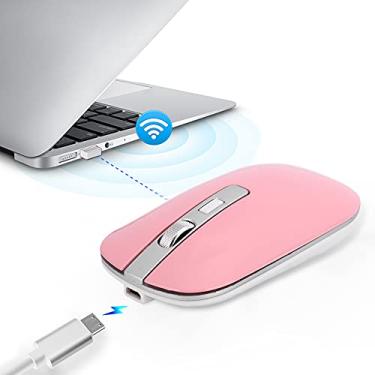 Imagem de Mouse Ergonômico de 2,4 G 1600 DPI de Alta Resolução Com Carregamento USB, Acessórios de Computador, Mouse para Escritório/jogos (rosa)