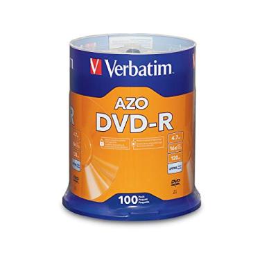 Imagem de Verbatim Discos Dvd-R Em Branco Azo Dye 4.7Gb 16X Disco Gravável - Embalagem Livre De Frustração Do Eixo Pacote 100 De Marca