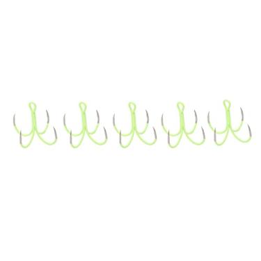 Imagem de DOACT Gancho de pesca luminoso, gancho de pesca de quatro garras, aço carbono de alta resistência para grama carpa para carpa prateada (pequeno 16#)