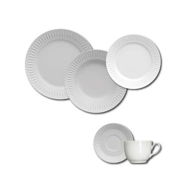 Imagem de Aparelho de Jantar, Chá e Sobremesa 30 Peças Germer Diamante em Porcelana – Branco
