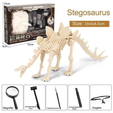 Imagem de Brinquedo de dinossauro montado diy infantil Arqueologia Esqueleto fóssil de dinossauro