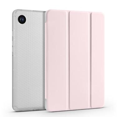 Imagem de Compatível com Samsung Galaxy Tab A9 Plus SM-X210/SM-216/SM-X218 11" Capa protetora fina e leve capa inteligente à prova de choque com capa traseira transparente com suporte de lápis (cor: rosa)