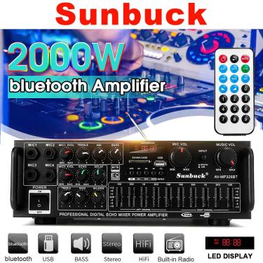 Imagem de SUNBUCK-Amplificador de Potência Sem Fio  Áudio  Bluetooth  Estéreo  Hi-Fi  Karaokê Doméstico