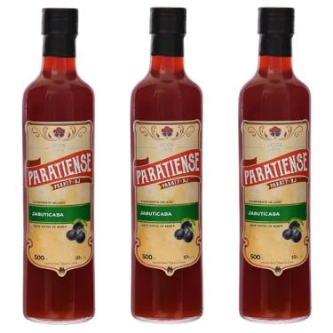 Imagem de Kit 3 Licores de Jabuticaba Paratiense 500 ml Creme Fino Nacional Tradicional Coquetéis Exóticos Sobremesas Lembrancinha Presente Natal