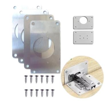 Imagem de 10 Placas Para Reparo De Porta Dobradiça Armário Mdf Consertar Móveis