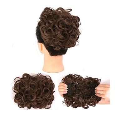 Imagem de Mulheres Bun Scrunchies Extensões de cabelo cacheado bagunçado coque updo peruca chignons pentes fáceis de esticar grampo em extensões de rabo de cavalo para mulheres Pão (Color : Q8-2-30)