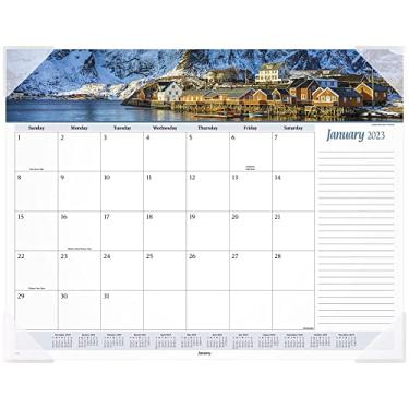 Imagem de Calendário de mesa 2023 da AT-A-GLANCE, almofada mensal para mesa, 54 x 43 cm, padrão, panorâmica, paisagem marítima (89803)
