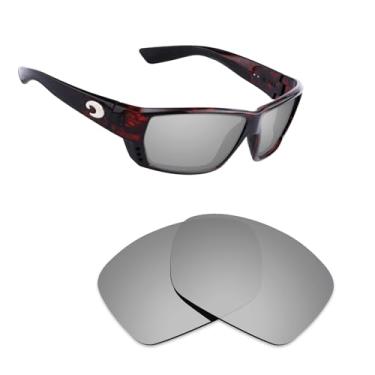 Imagem de Alphax Lentes de substituição polarizadas de titânio prata para óculos de sol Costa Del Mar Galveston 06S9073