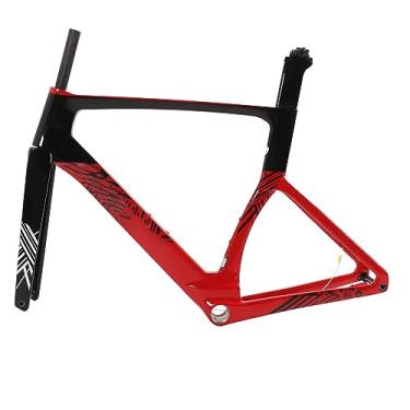 Imagem de BROLEO Quadro de bicicleta de estrada, acessórios de quadro de bicicleta, eixo de garfo dianteiro leve, fácil instalação, fibra de carbono para modificação de bicicleta (XL-56CM)