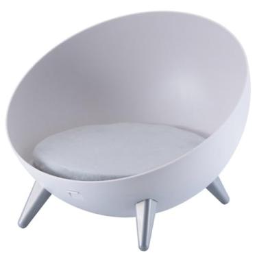 Imagem de Cama elevada para gatinhos com design hemisférico destacável e almofada elástica