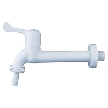 Imagem de Torneira para tanque com 18 cm em material abs branco e registro alavanca, 1/4 de volta Civitt