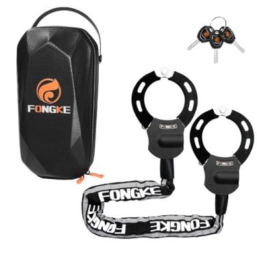 Imagem de Trava de scooter E, travas de bicicleta de alta segurança, trava de algema com bolsa de armazenamento à prova d'água e chaves, cadeados de corrente, cadeado de scooter resistente para scooters E,