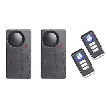 Imagem de Lancoon 2 pacotes de alarme de vibração antifurto, sensor de movimento ajustável de 110 dB com sensibilidade alta, sistema de segurança contra roubo para porta, janela, bicicleta, motocicleta,