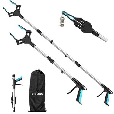Imagem de Reacher Grabber Tool Heavy Duty:2-Pack 44" & 30" Foldable Grabbers for Elderly with Upgraded Rotating Anti-Slip Jaw & 2 Drawstring Bags, Strong Magnetic, Sturdy Reaching Assist Tool for Trash Pick Up