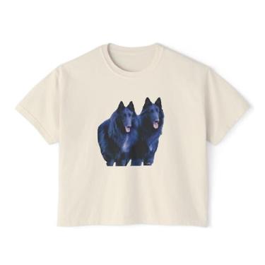 Imagem de Belgian Shepherd Camiseta feminina grande, Marfim, Small Plus