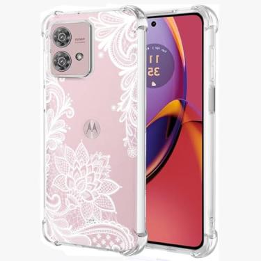 Imagem de Sidande Capa para Moto G84, Motorola G84 XT2347 para meninas e mulheres, capa protetora fina de TPU flexível e floral transparente para Motorola Moto G84 5G Mandala