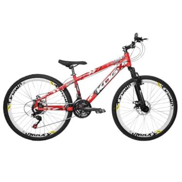 Imagem de Bicicleta Aro 29 Freeride KOG Aro 26 Infantil 27 Marchas Freio a Disco Hidrualico com Suspensão de 100mm com Trava no Ombro,13,5,Vermelho Branco