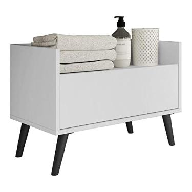 Imagem de Gabinete Armário Banheiro 80cm Retrô Multimóveis V5000 Branco/preto