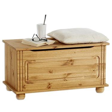 Imagem de IDIMEX Baú Assento Organizador Madeira Maciça Bristol (Madeirado)