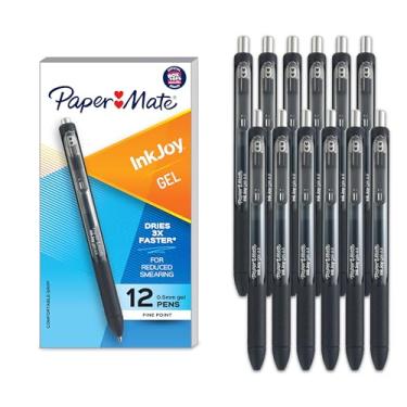 Imagem de Canetas de gel da Paper Mate InkJoy,, Preto, 12-Count
